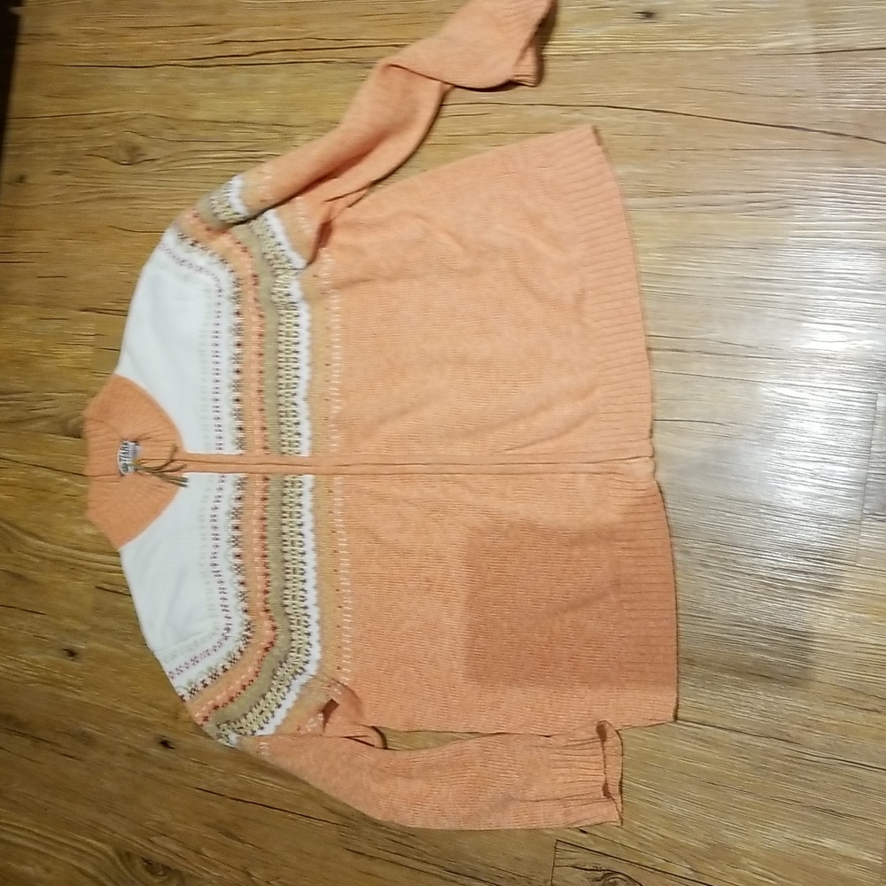 Tiara women zipper front patterned sweater EUC sz 1X